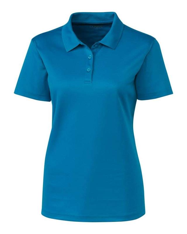 Clique Spin Eco Performance Pique Women's Polo Shirt - Black Ribbed Collar, Moisture-Wicking Sustainable Fabric, Machine Washable for Golf Athleisure