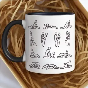 Funny Positions Mug, Funny Valentine Day Gift, Funny Coffee Cup, Gift for Him, Boyfriend Girlfriend Birthday, Husband Wife Anniversary, Gag Gift Lover Funny Valentine Gifts for Fan, Fun Gift for Boyfriend, Husband, Lover, Partner