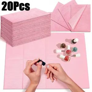 20pcs Disposable Manicure Table Towels, Three-Layer Waterproof Tattoo Apron, Scent-Free Paper Napkins for Nail Art, Nail Salon Supplies