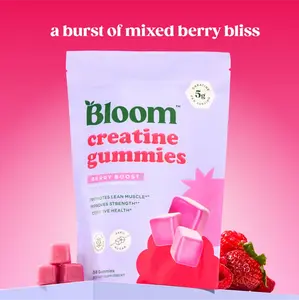 Bloom Nutrition Creatine Gummies - Energy, Cognitive Health & Post-Workout Muscle Recovery Promotes & Muscle Improves - Creatine for Women