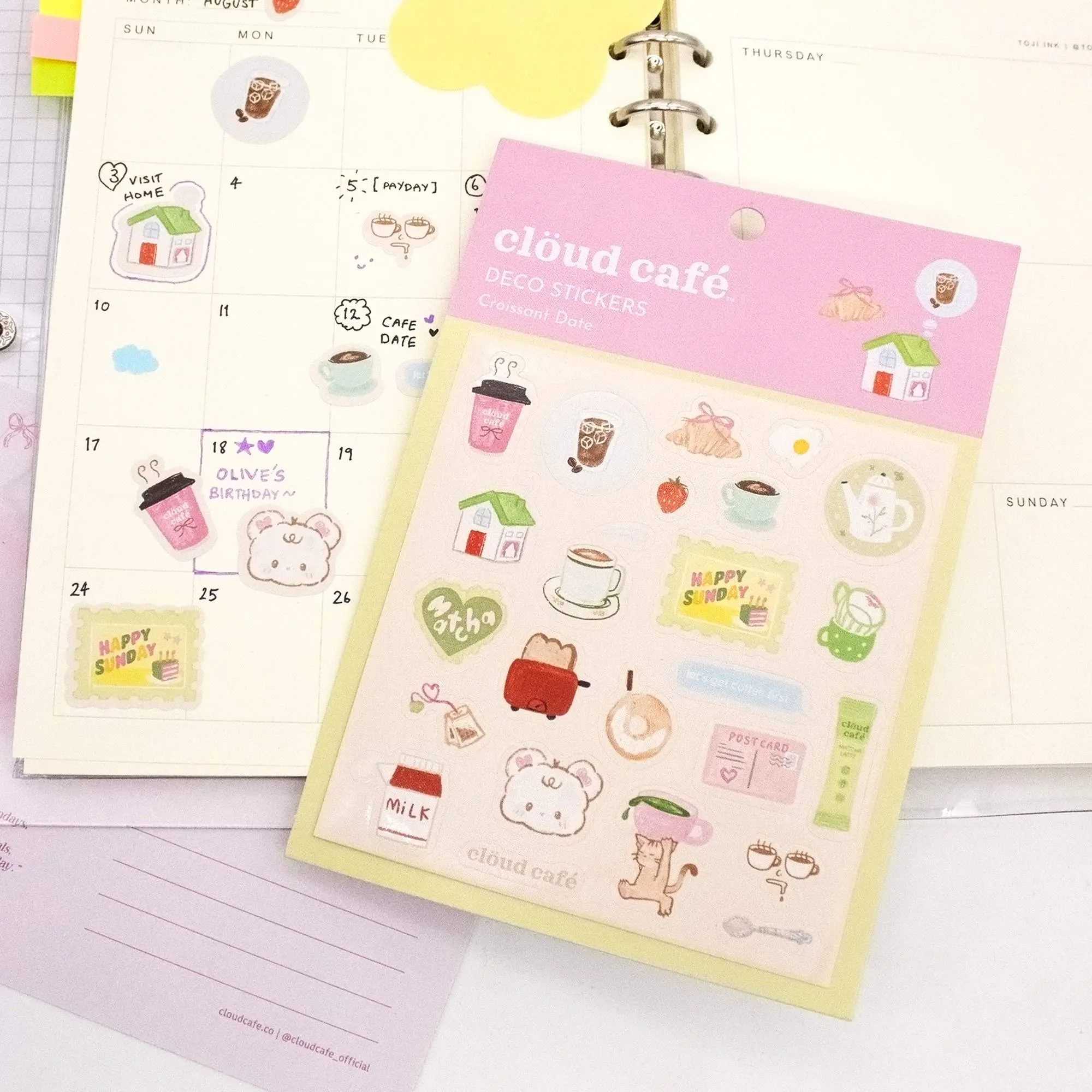 Cute Clöud Café Decorative Sticker Sheet