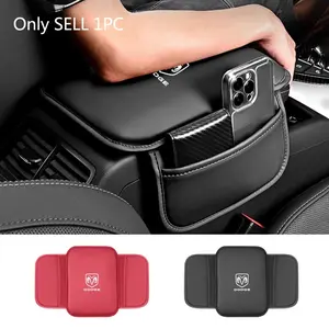 Leather Car Armrest Box Pad for Dodge Challenger Charger Journey RAM Durango Srt Dart Avenger, High-Quality Auto Armrest Mat Accessory