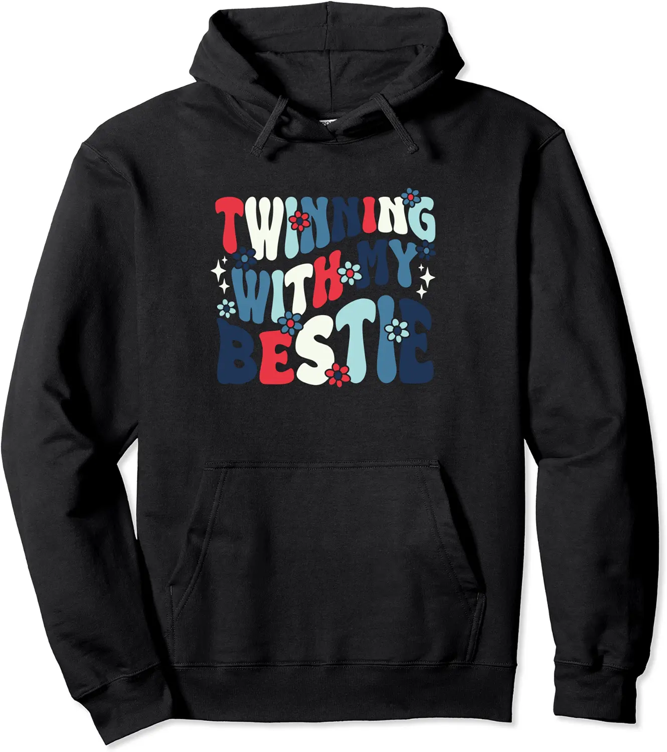 Retro Twins Day Twinning With My Bestie Friend Matching Twin Pullover Hoodie - Abigaillou Shop 68B0CNLMPH16