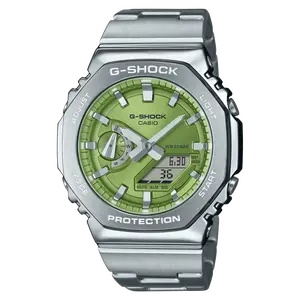 G-Shock Stainless Steel Green Index/Digital G-Steel Watch GM2110D-3A