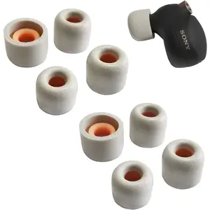 Memory  Eartips for  WF-1000XM4/1000XM5 Replacement Earbuds Tips  WF-C500/LinkBuds S/1000XM3 WF-XB700 WI-1000X fit  Case 4 Pairs Gray Small