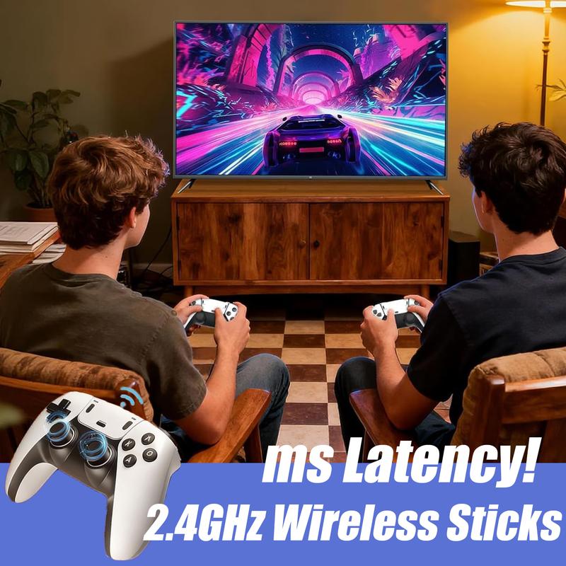 2026 Upgrade Retro Game Stick, 128 GB, with 40,000+ Built-in Classic Video Games, Retro Gaming Console with 23 Emulators, Plug & Play for TV Video Gaming Stick HDMI Output with Dual 2.4G Controllers