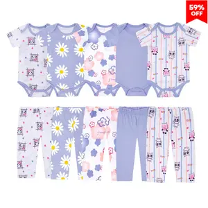 JY.COZY FOR BABY Baby Layette Set Baby Boys' 10-Piece Bodysuits & Pants Set for Toddler Girl Boy Unisex Gift Sets with Cute Patterns Suitable for 0-12 Months Newborn Baby Girl Clothes