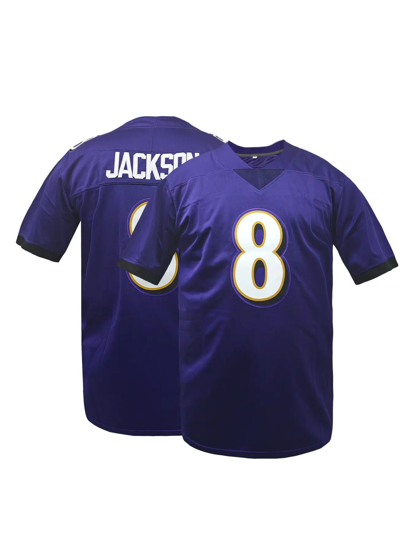 Men's Loose-Fit Baltimore Football Jersey Short Sleeve Top, Breathable Name and Number Embroidery Rugby Jersey, Stylish Jersey, Unisex Style for All Seasons, Perfect for Outdoor Sports & Training,Casual Wear