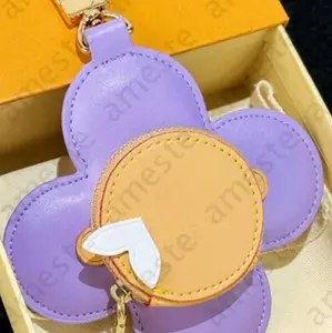 Fashionable Leather Purple Charm Keychain - Compact & Stylish Figure Design for Everyday Essentials