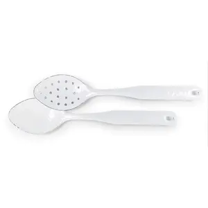 Golden Rabbit Enamelware 2 piece Spoon Set - Solid White