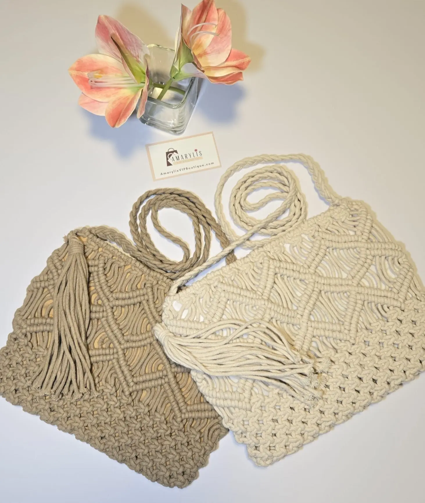 Woven Cotton Crossbody Macrame Bag
