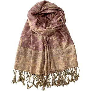 Pashmina Scarf for Women Shawls and Wraps Reversible Paisley  Jacquard Soft Silky Rave Scarves Men