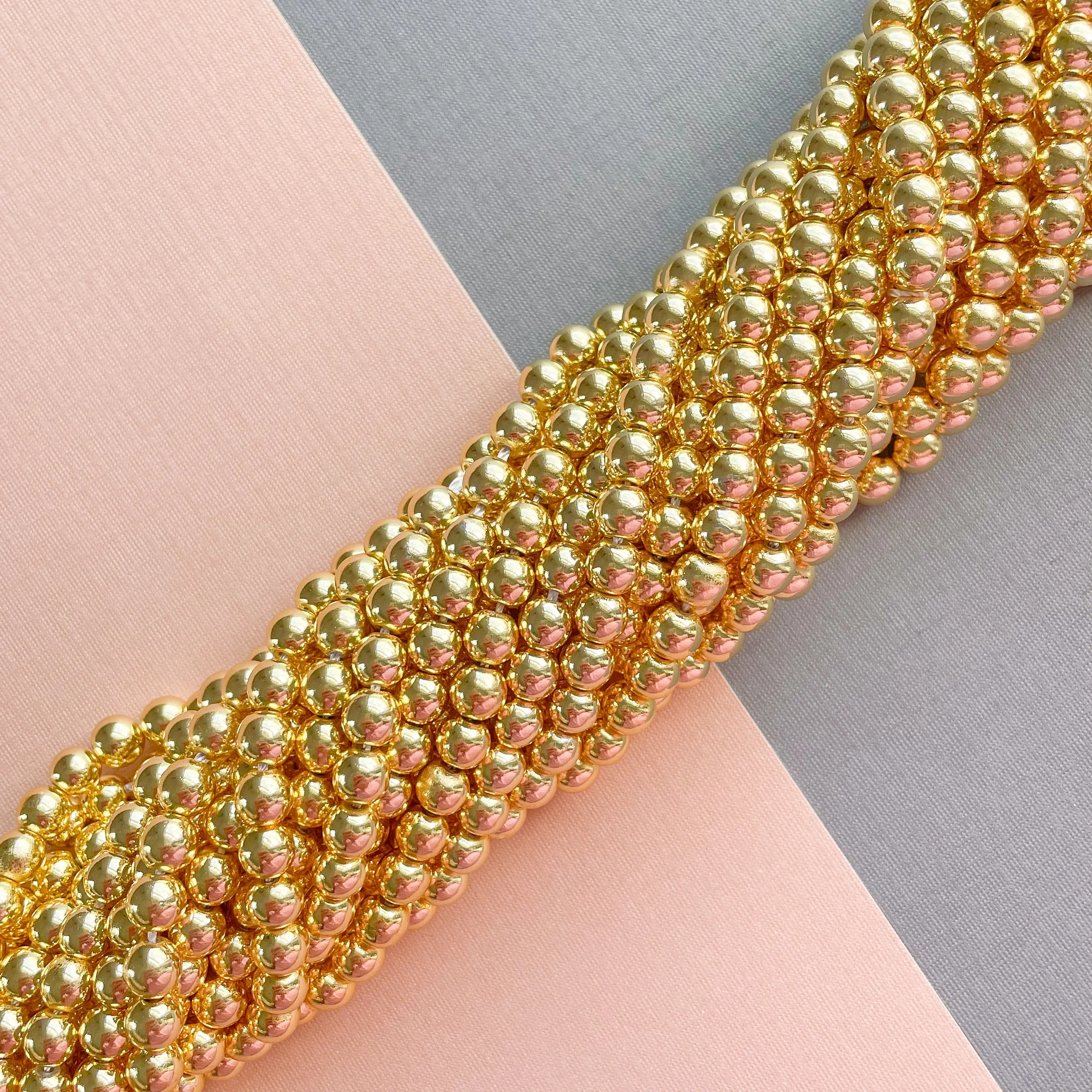 6mm Gold Hematite Rounds Strand