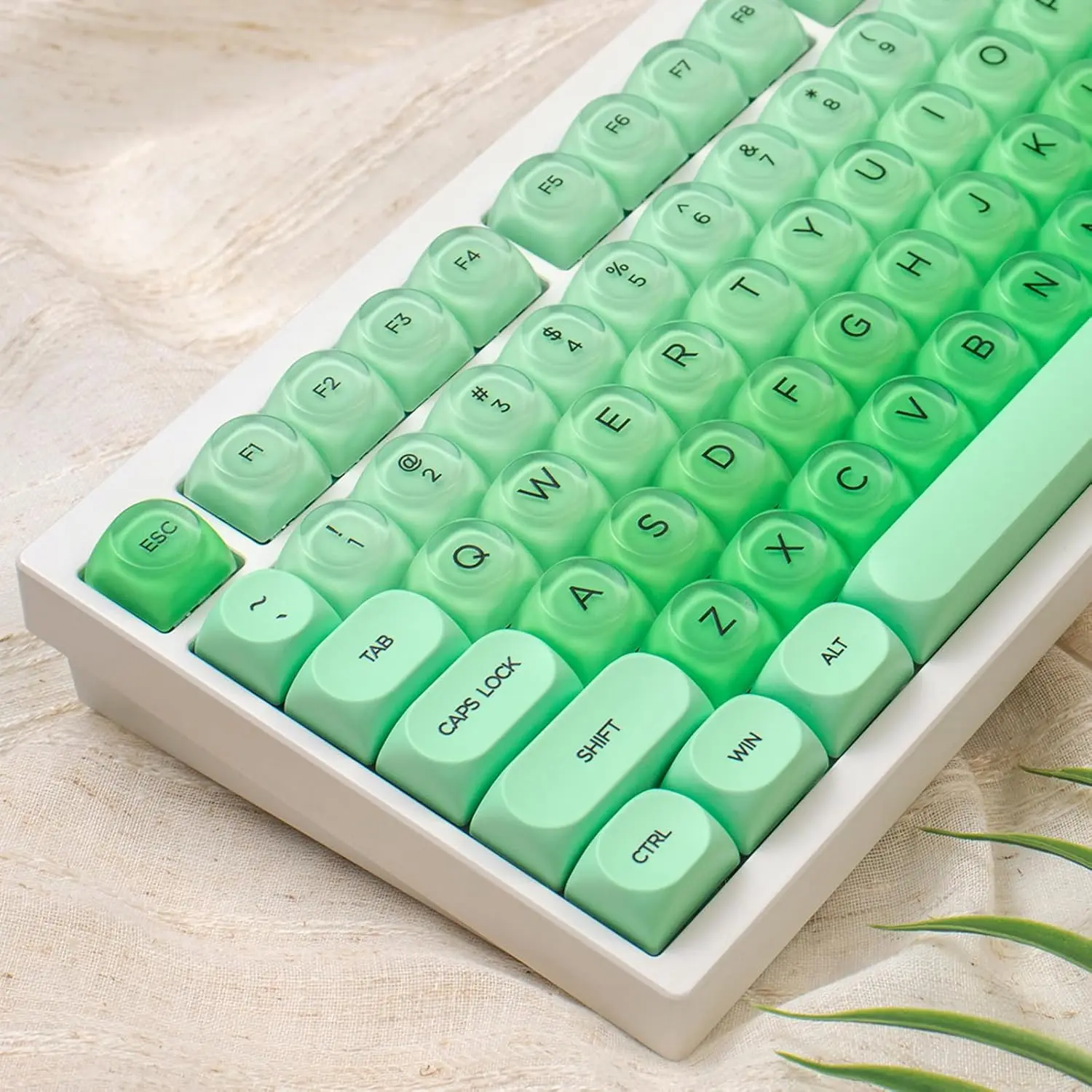 132-PBT Dye-Sublimation Jelly Look Keycap Set, MOA Profile, Durable, Multi-Size Wide Compatibility for Wooting 61/64/87/104/108 Cherry MX Switches Mechanical Keyboards, Durability, Pbt+Pc