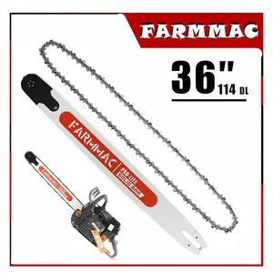 36 Inch Chainsaw Guide Bar & Chain Combo Alloy 3/8" Pitch 0.063" Gauge 114 Drive Link Full Chisel Chain for Stihl MS660 MS661 MS650 Oregon 363RNDD025