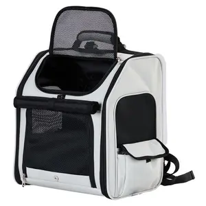 Pet Carrier Backpack, Expandable Cat Dog Carrier with Back Extension, Breathable Mesh Travel Backpack for Small Dogs Cats, Soft-Sided Pet Backpack Holds up to 26 lbs