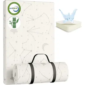 Bamboo Pack and Play Mattress Pad Breathable 38x26 Waterproof Baby Mattress for Pack Play Matress Topper Waterproof with Strap