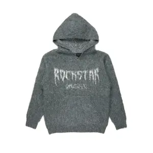 Andreas Grey Graphic Knit Hoodie