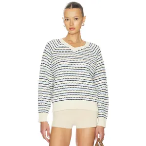 Frankies Bikinis Piper Cable Knit Sweater in Lighthouse