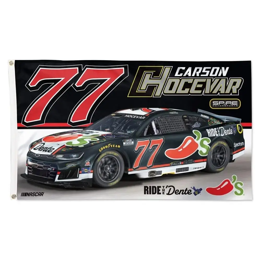 Carson Hocevar #77 Chili's Nascar Car Racing 3x5 FT Flag Wall Home Great Banner