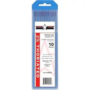 2% Thoriated TIG Welding Electrodes 1/8x7 10-Pack