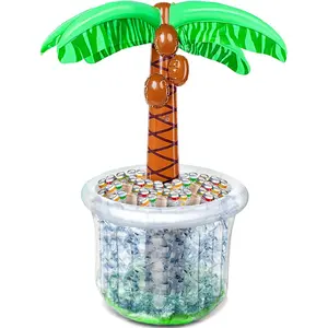 60" Inflatable Palm Tree Cooler, Beach Theme Decor, Pool Party Decorations, Luau Hawaiian Birthday Party Supplies, Ocean Jungle Tropical Themed Summer Outdoor Drink Cooler