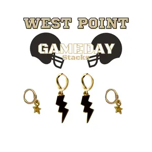 West Point Classic Gameday Earring Stack for Black Knights Game Day
