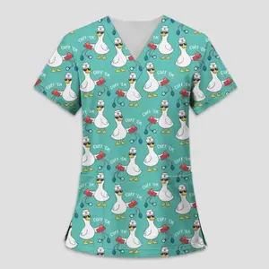 Funny Duck Nurse Scrub Set – Cute Medical Uniform for Women or Men, Nursing Outfit for RN or CNA, Healthcare Worker Gift
