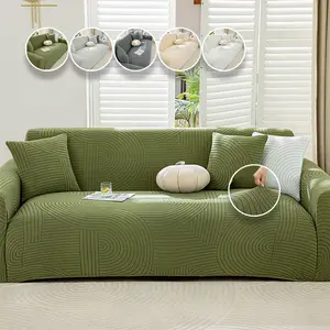 Modern Geometric Stretch Sofa Cover, Universal Sofa Protector, Anti-Slip Waterproof Pet Friendly, Multi-Color Options, Essential Home Decor