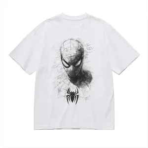 Marvel Minimalist Art Spider-Man T-Shirt Short Sleeve Machine Washable Summer Tee for Casual Wear - Menswear