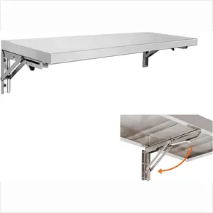 19.68"*9.84" Folding Concession Shelf Stainless Steel Drop Down Folding Serving Food Shelves Heavy Duty Foldable Wall Mount Shelving Rack for Concession Windows