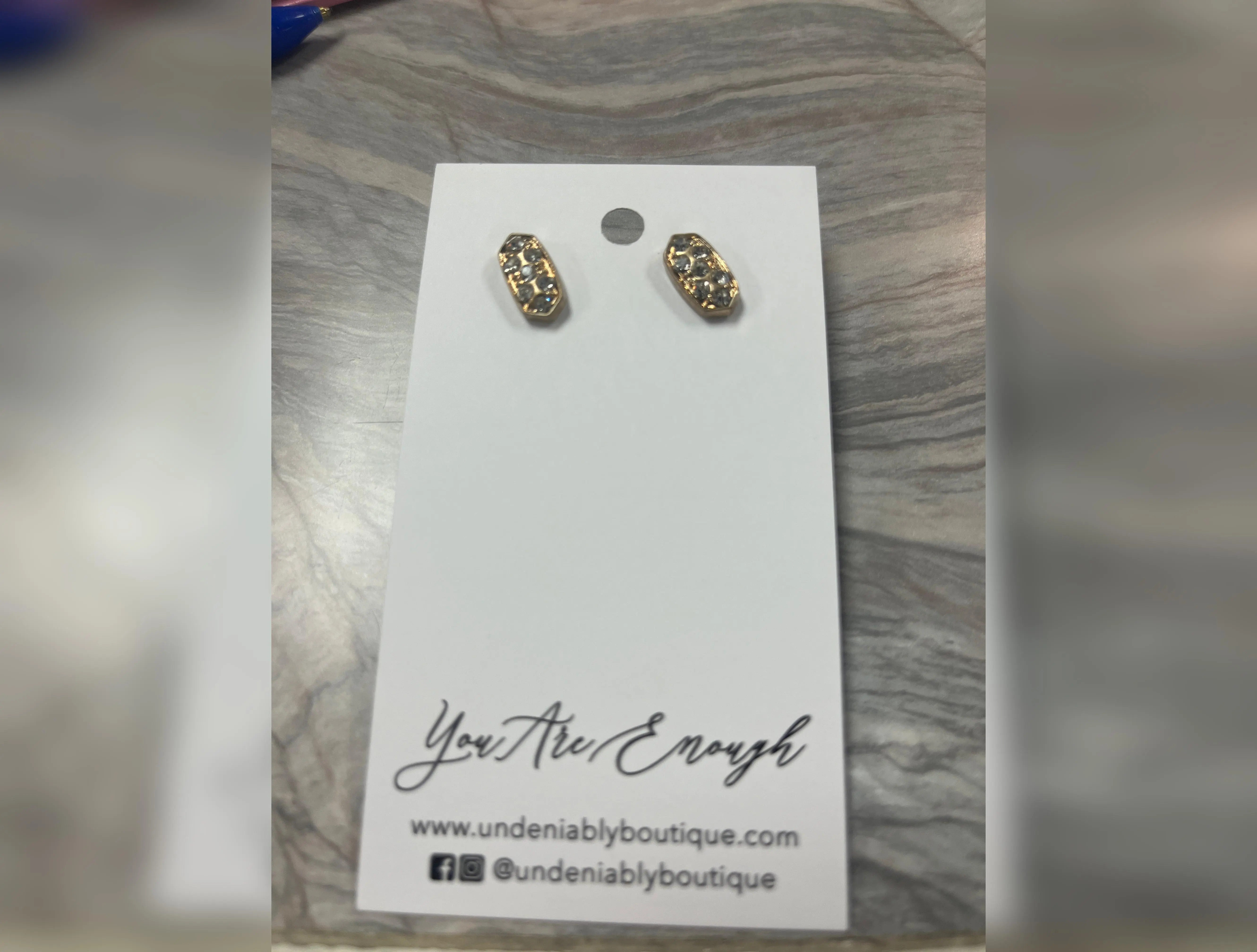 Geo Gold Baguette Earrings