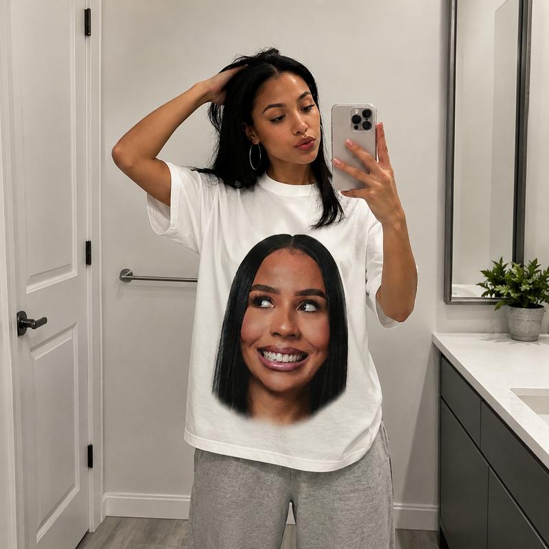 Men's Vintage Big Face Comfortable Loose Streetwear T-Shirt - Thug Mariah The Scientist Inspired, Heavy Cotton, 90s Styled Basketball, Hiphop Y2K Aesthetic Throwback, All-Season Everyday Graphic Top