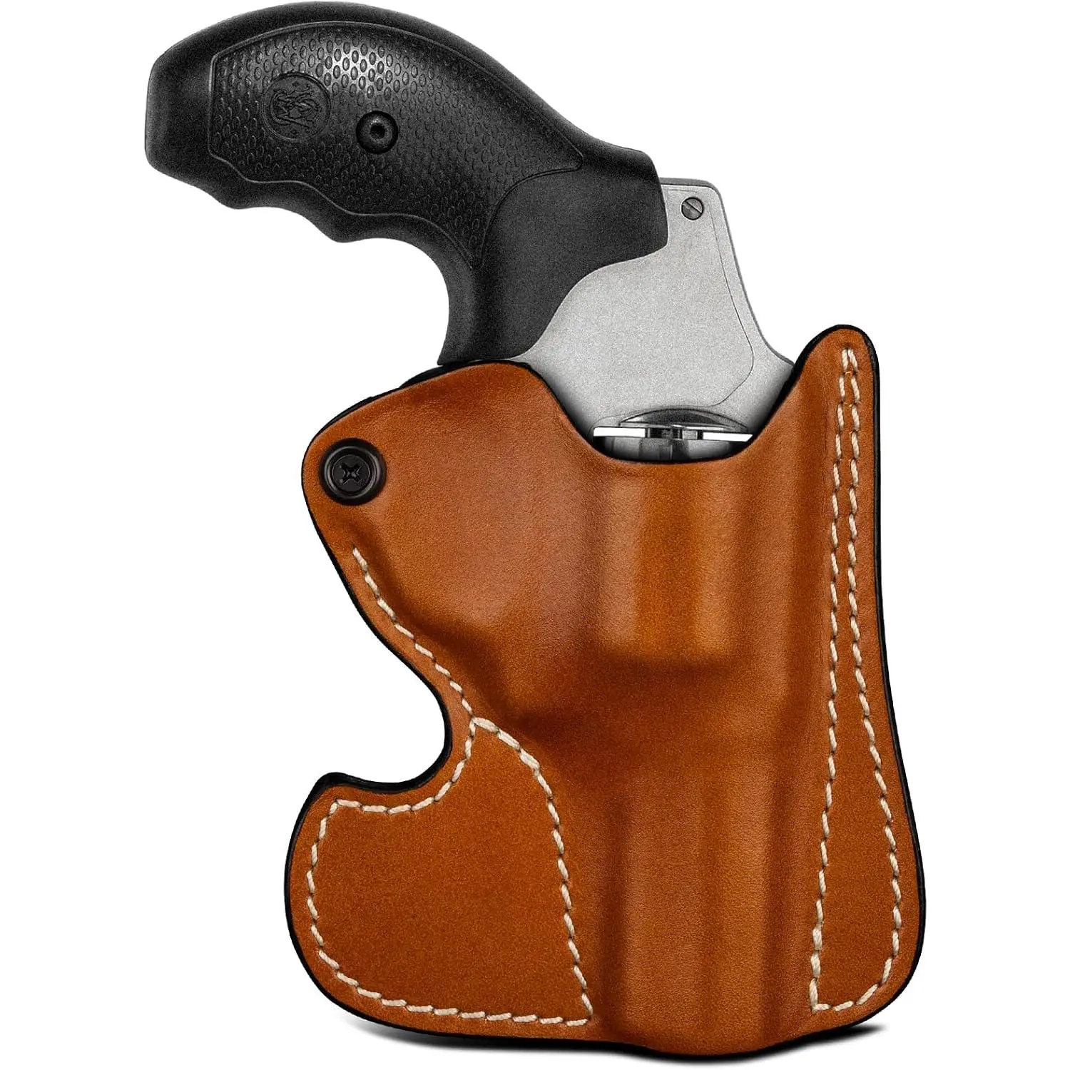 Leather Revolver Pocket Holster for S&W J-Frame, 2.5-3 Inch Barrel | Fits Taurus 327/605/856/85/905/942, S&W Model 60, Ruger SP101, Kimber K6s, Rossi Model 68, Full-Grain Leather