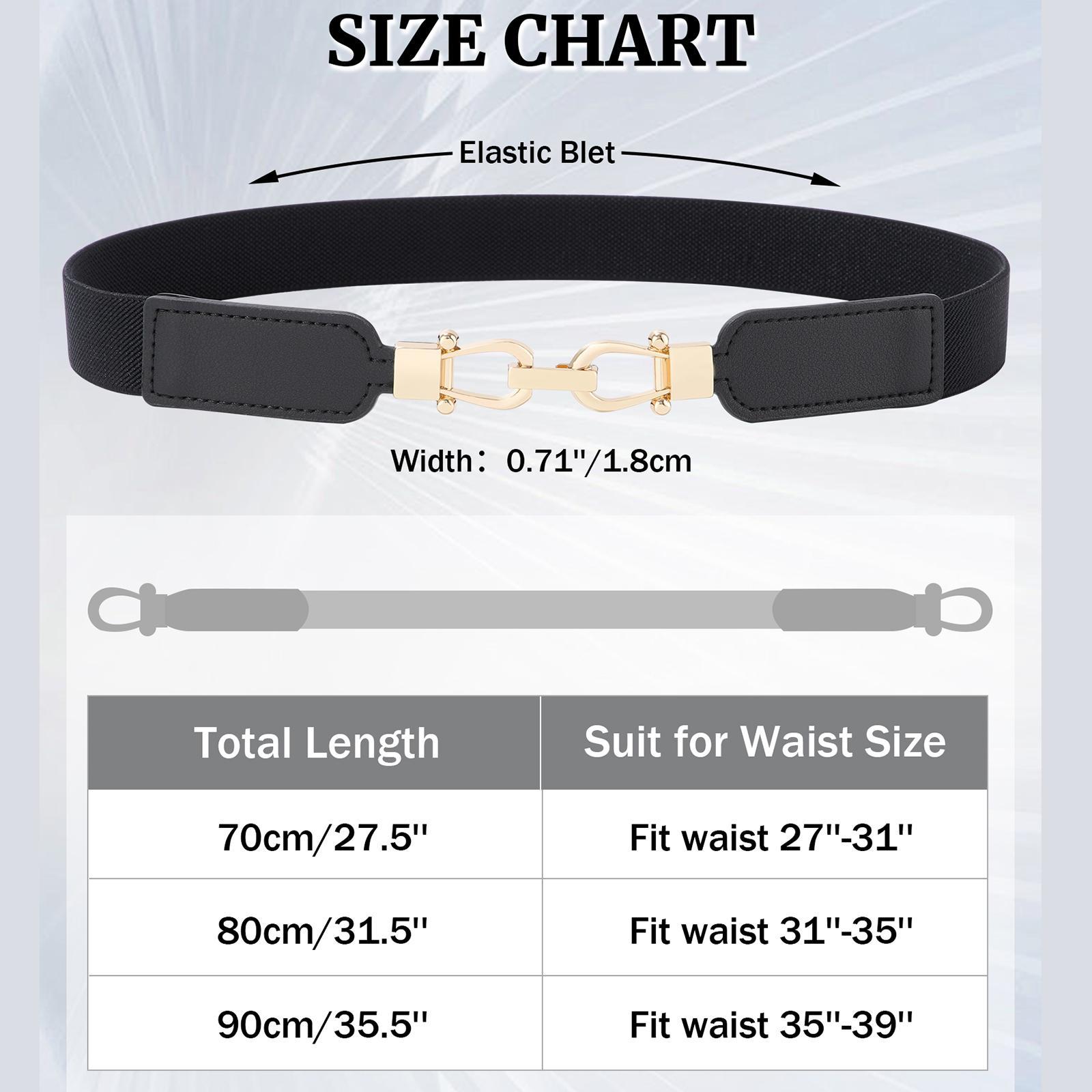 2/3Piece Suit Women's Belt Pack Skinny Stretch Belt Elastic Leather Waist Belt with Light Gold Buckle Ladies Thin Belt for Dress Jeans(70/80/90cm) 2/3Piece Suit Women's Belt Pack Skinny Stretch Belt Elastic Leather Waist Belt with Light Gold Buckle Ladies Thin Belt for Dress Jeans(70/80/90cm)