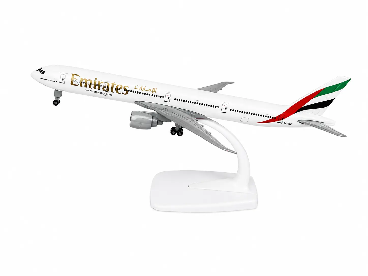 Emirates Die-Cast Model Airplane, Collectible Passenger Aircraft Replica with Display Stand