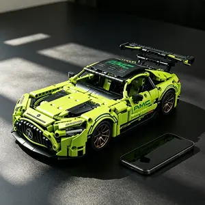 1466pcs Super Car Building Blocks Set, Luxury 1:14 Scale Vehicle Model, Openable Doors, Wheels, DIY Racing Moc, Birthday Gift