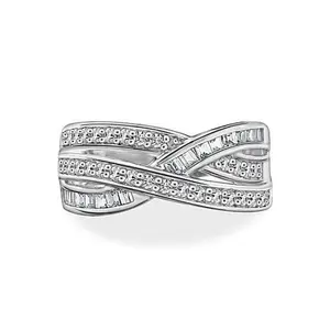 Radiance by Absolute™ Cubic Zirconia Baguette and Round Overlapping Rows Band Ring