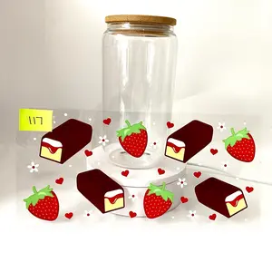 Gansito strawberries glass cup