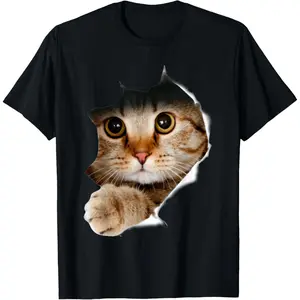 Cat Shirt, Cat Tshirt, Cat Torn Cloth Shirt, Kitten,Kitty T-Shirt