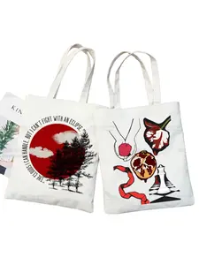Edward Cullen Bella Twilight Robert Pattinson Canvas Bag Casual Large Hand Bags Women Shopping Handbag Large Capacity Bag Fashionable Shopping Bag Stylish Tote Bag