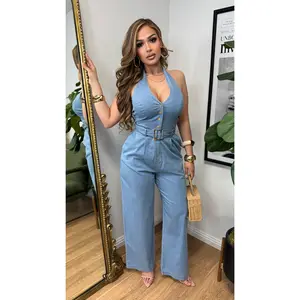 Denim Desire Light Wash Jumpsuit