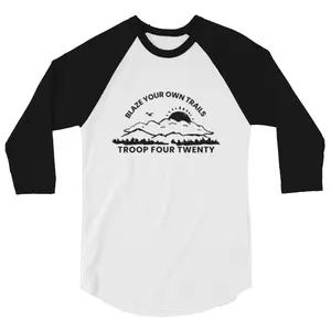 Troop Four Twenty Blaze Your Own Trails, 3/4 Sleeve Raglan,Unisex,Cannabis Shirt,420, Weed Shirt, Marijuana Shirt, Canna, Stoner Gifts