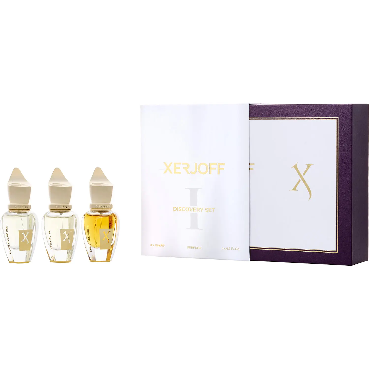 Xerjoff Variety Set- 3 Piece Mini Variety With Cruz Del Sur Ii & Erba Pura & Uden Overdose And All Are Eau De Parfum Spray 0.5 Oz Mini For Unisex
