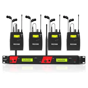 Wireless in Ear Monitor System, 2 Channel 4 Bodypacks Pro Mono IEM System for Musicians, Metal Rack Mount Monitor w/ 2x40 UHF Frequencies, 330ft Range for Band, Stage or Studio
