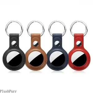 4-Pack PU Leather Apple AirTag Protective Cases with Keychains, Secure Loops and Key Rings, Wireless Signal-Friendly Anti-Loss Tracker Covers, Compact Portable for Keys, Bags outdoorfun