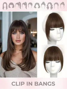 1PC Clip-in Bangs Real Human Hair Fringe Clip on Natural Hair Extensions Daily Party Fringe French Clip In Thick Natura Full Bangs