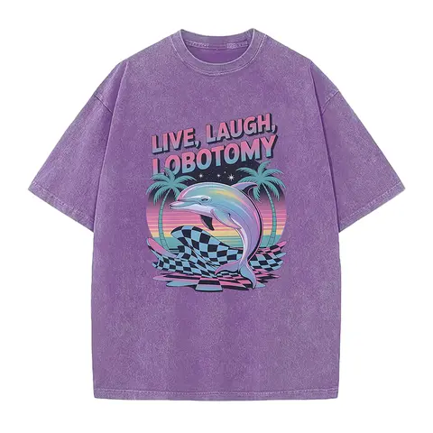 Menswear Casual Graphic Tee - Unisex Ribbed Loose Seamless Knit Fabric Round Neck Short-Sleeve Top, Adult Humor Dolphin Meme Vintage Weird Graphic Shirt