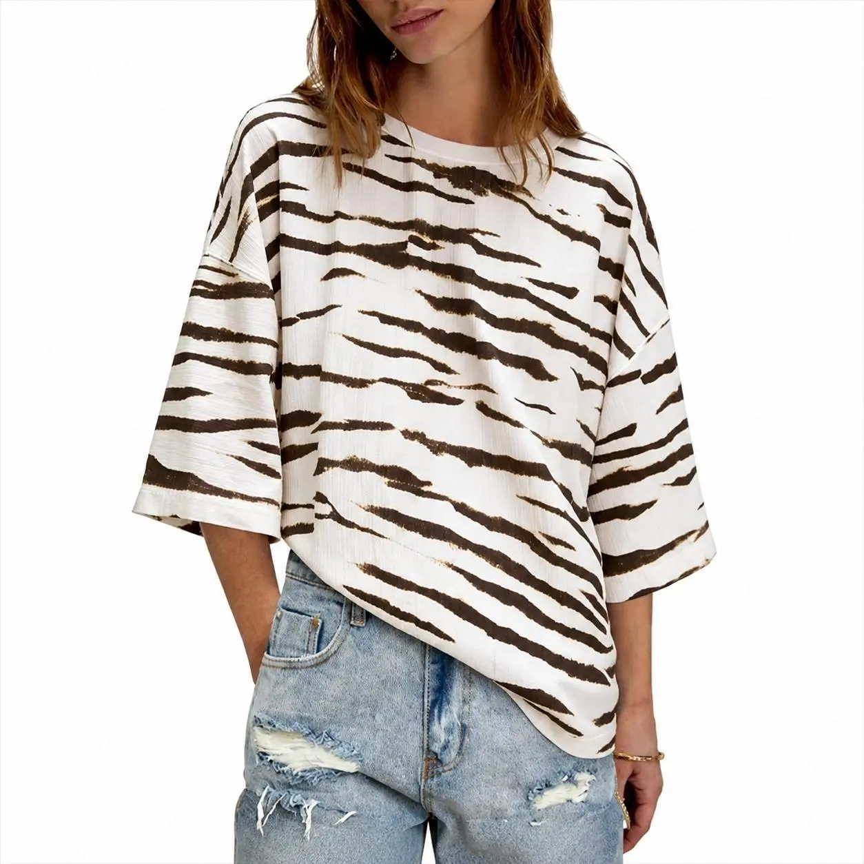 Imily Bela Womens 2026 New Oversized Half Sleeve T-Shirts Summer Casual Crew Neck Tunic Tops Loose Fit Boxy Basic Tees