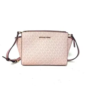Pre-owned MICHAEL KORS PVC Messenger Bags Selma Pink Medium Messenger Bag